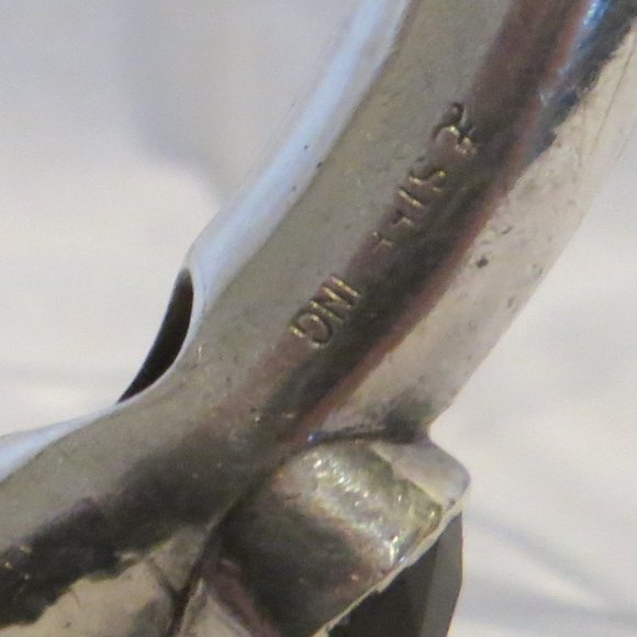 Antique Sterling Bangle Bracelet w/Amethyst Glass - Picture 3 of 5